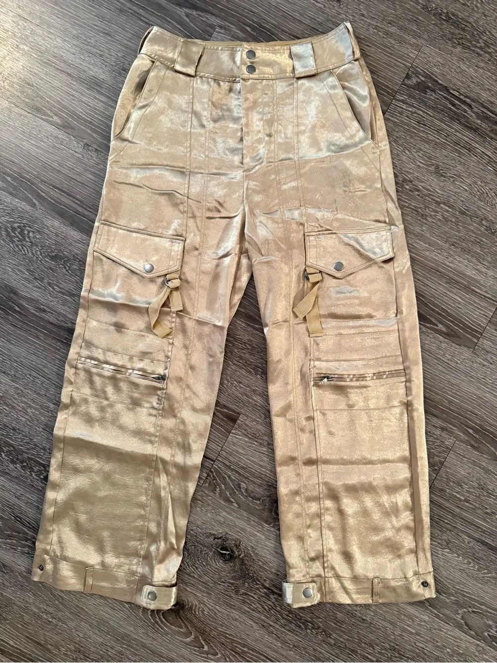 Free People Satin Cargo Pants New